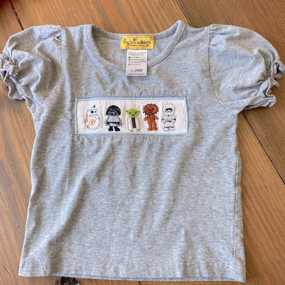 Five little monkeys Smock Star Wars 24mths Perfect condition!